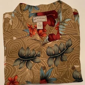 Boca Classic Men’s Silk Island Wear Floral Button-Up Pocket Shirt Size XXL